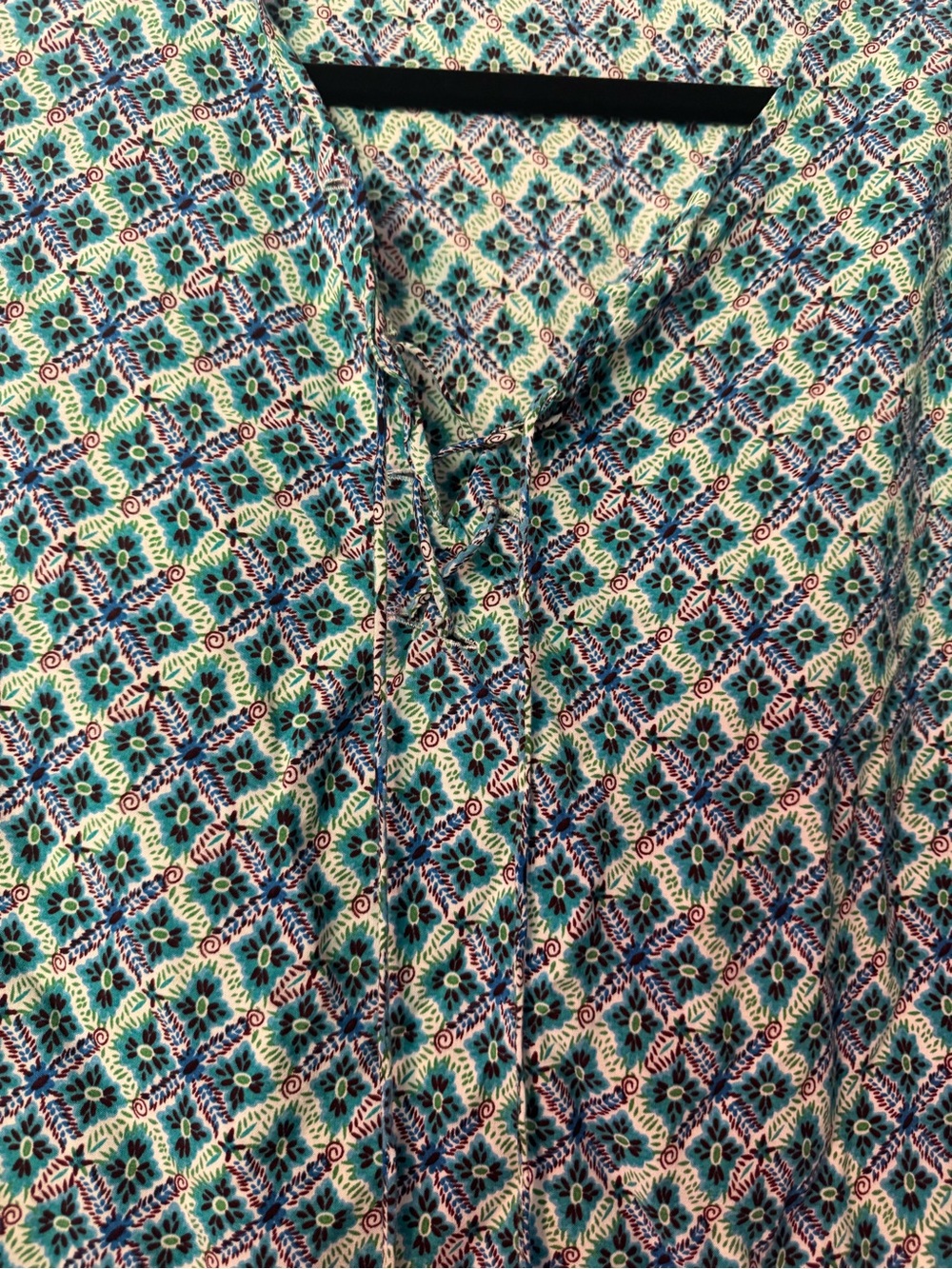 Kori Boho Print Teal Green Tunic Dress - Picture 4 of 6